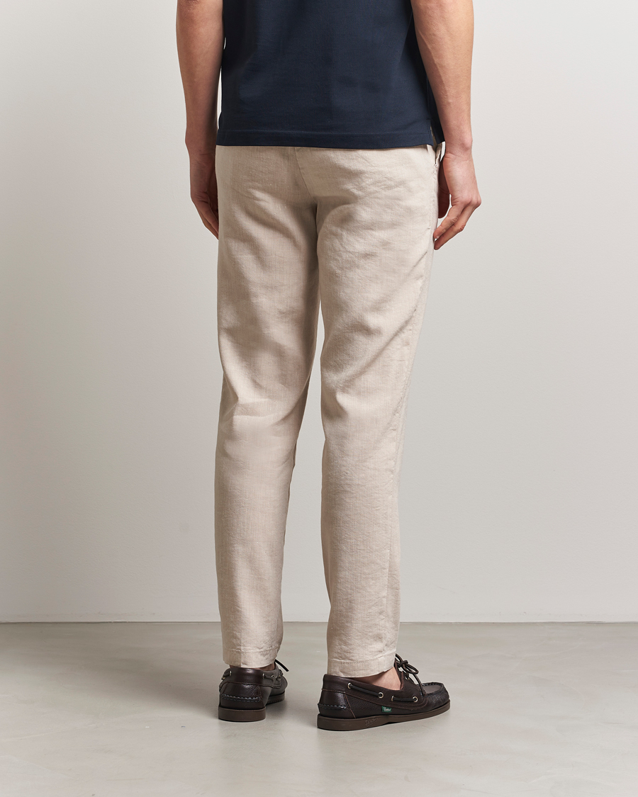Herr | Byxor | BOSS BLACK | Kane Linen Blend Drawstring Trousers Light Beige
