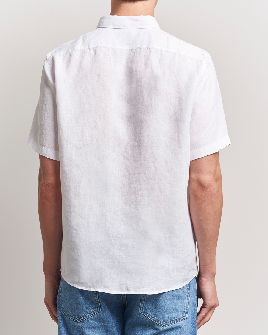 Herr | Skjortor | BOSS BLACK | Liam Linen Short Sleeve Shirt White
