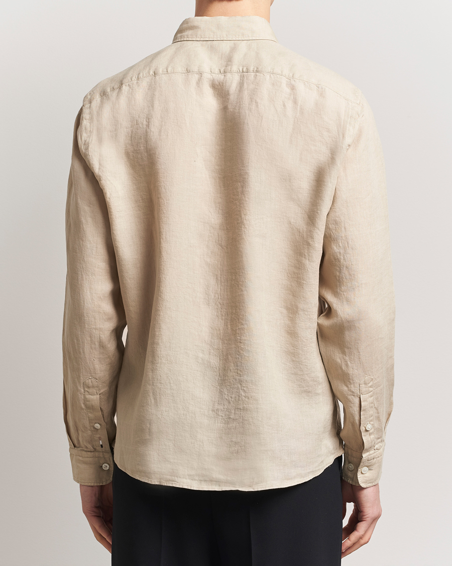 Herr | Skjortor | BOSS BLACK | Liam Linen Shirt Light Beige
