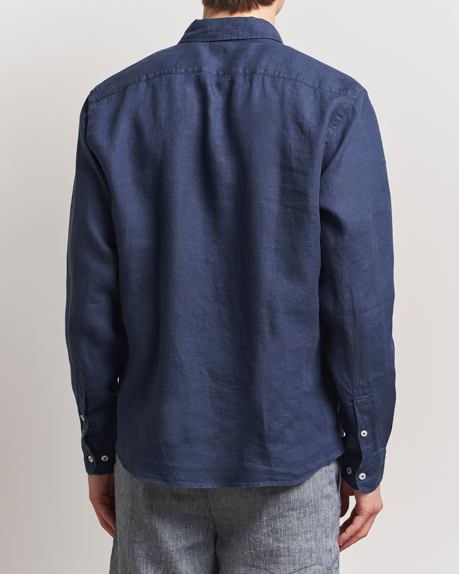 Herr | Skjortor | BOSS BLACK | Liam Linen Shirt Dark Blue