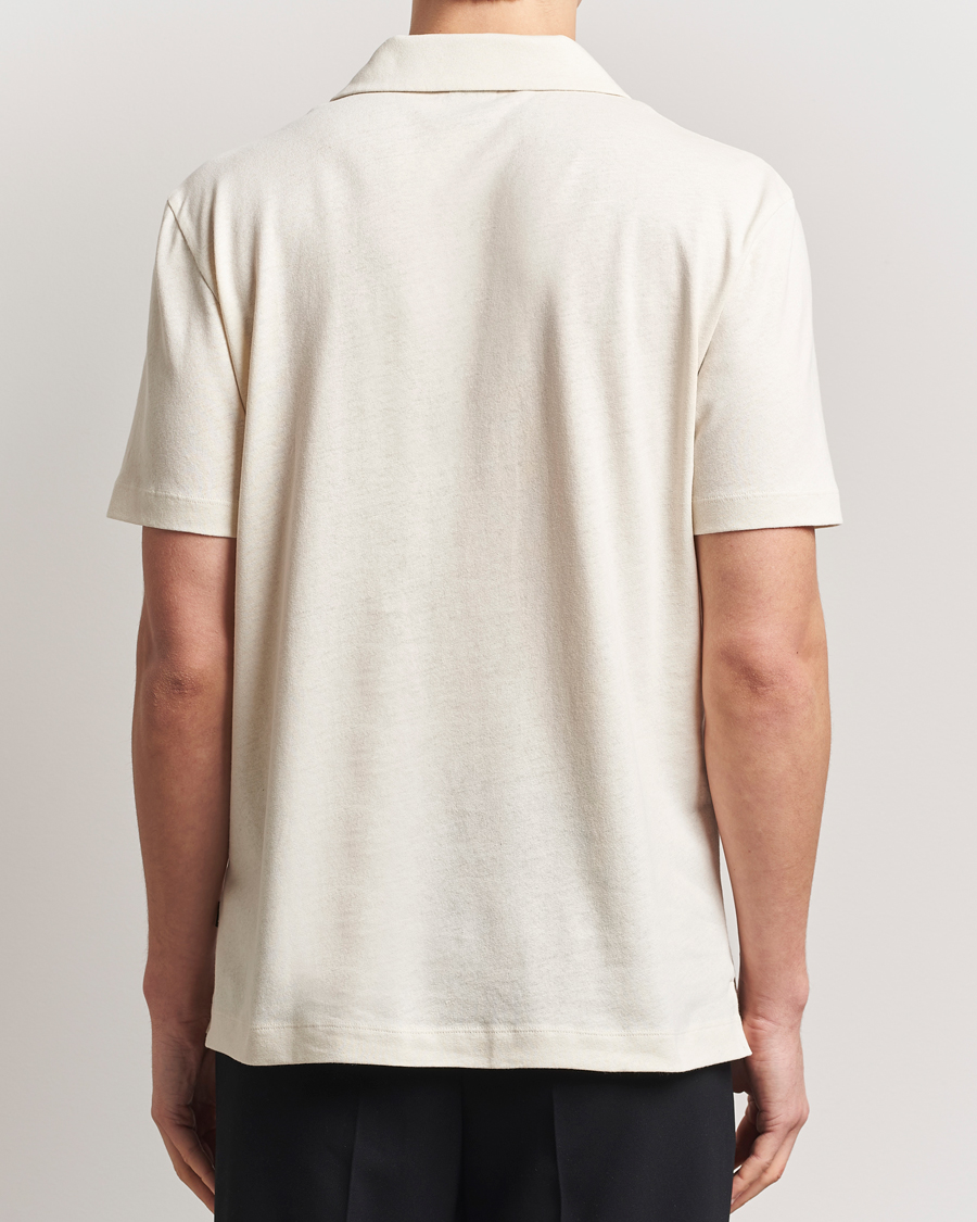 Herr | Pikéer | BOSS BLACK | Ponti Cotton/Linen Open Collar Polo Open White