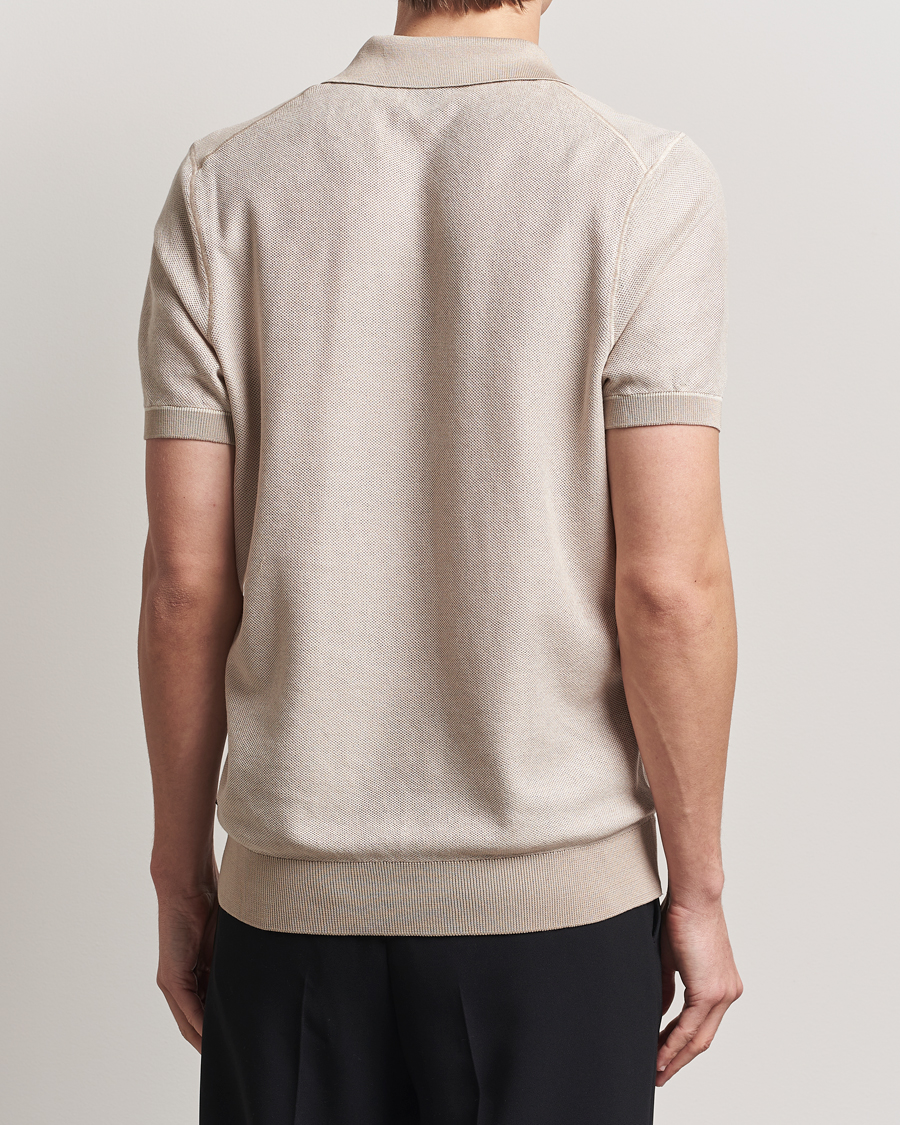 Herr | Pikéer | BOSS BLACK | Jianluca Cotton/Lyocell Knitted Polo Open White