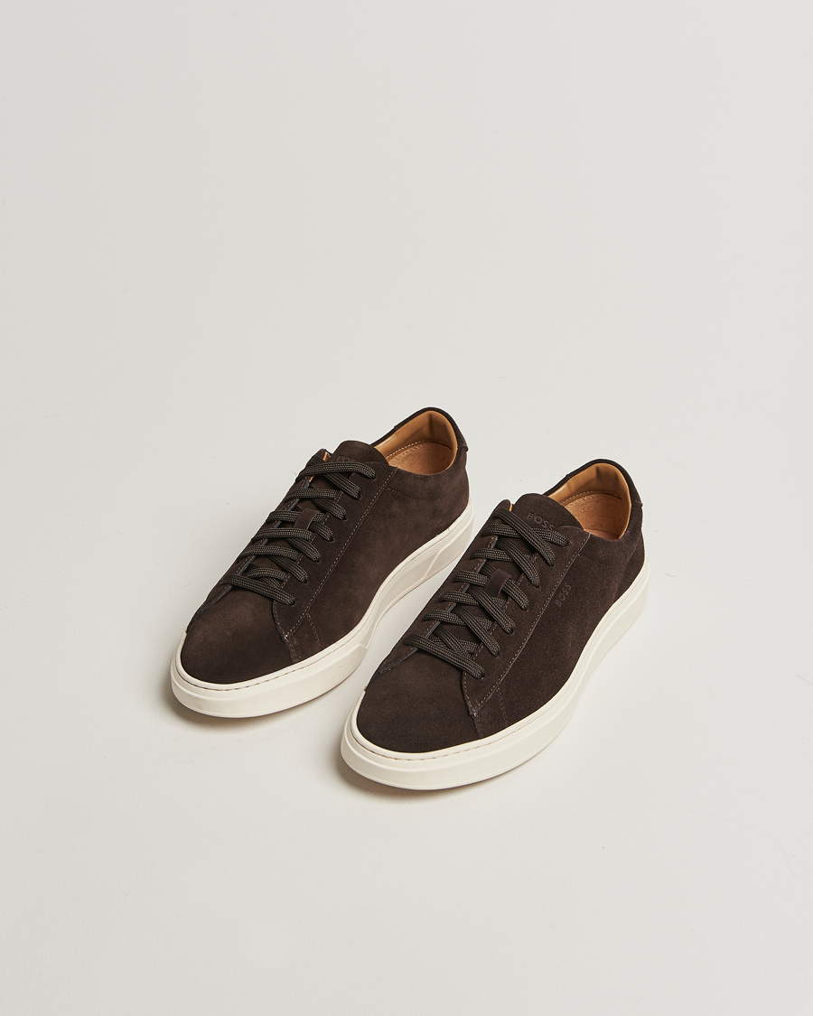 Herr | Sneakers | BOSS BLACK | Kieran Suede Sneaker Dark Brown
