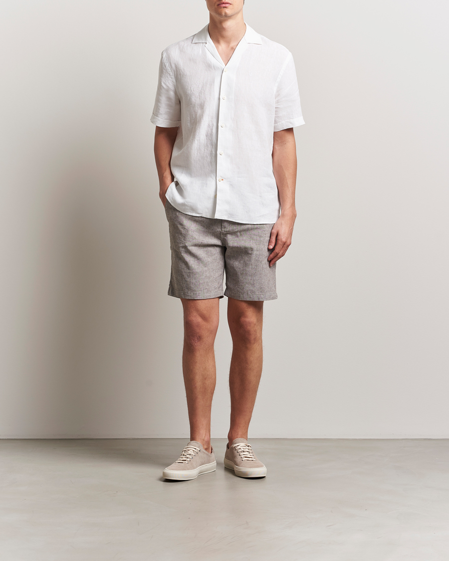 Herr | Shorts | BOSS ORANGE | Tapered Linen Chino Drawstring Shorts Open Beige
