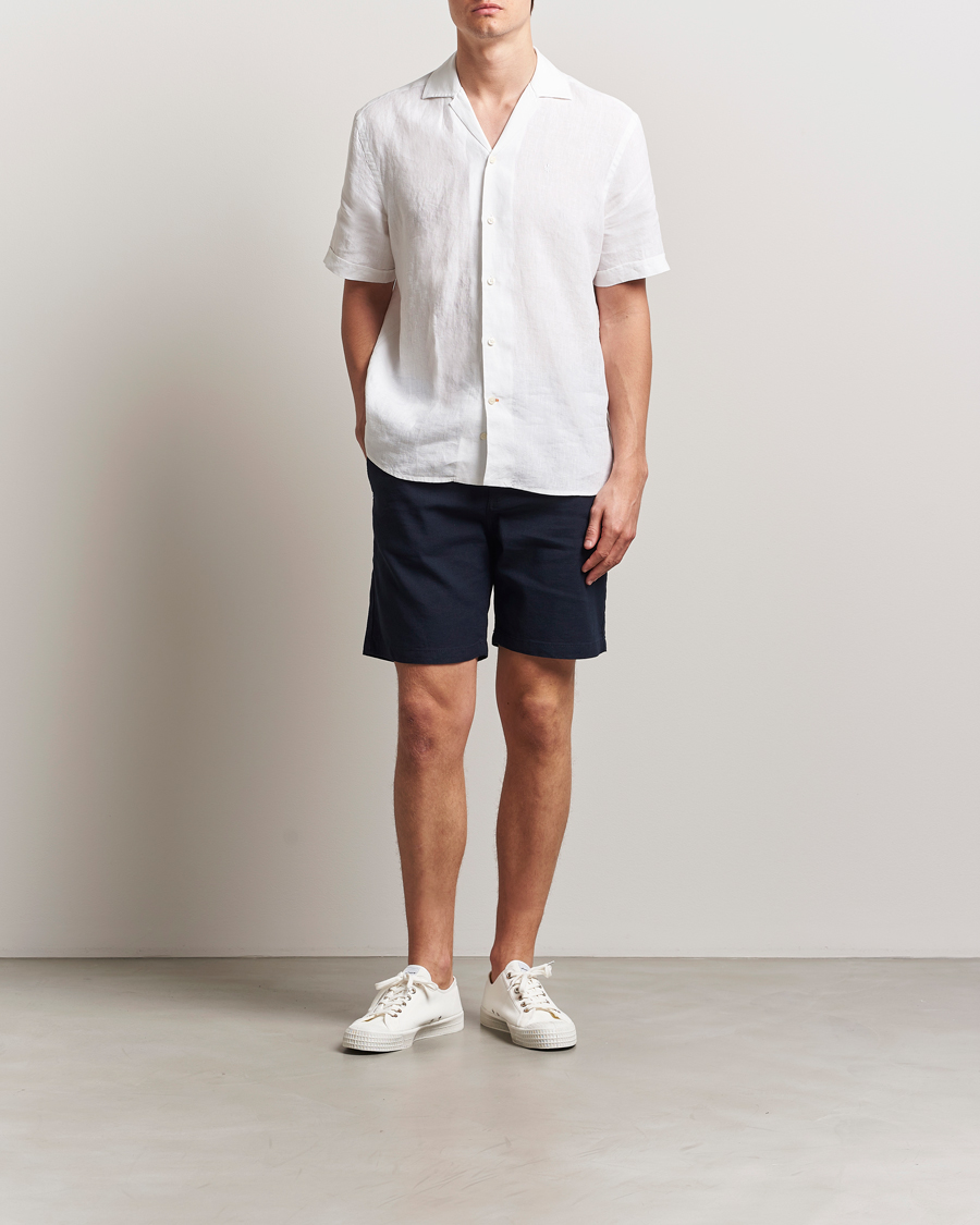 Herr | Shorts | BOSS ORANGE | Tapered Linen Chino Drawstring Shorts Dark Blue