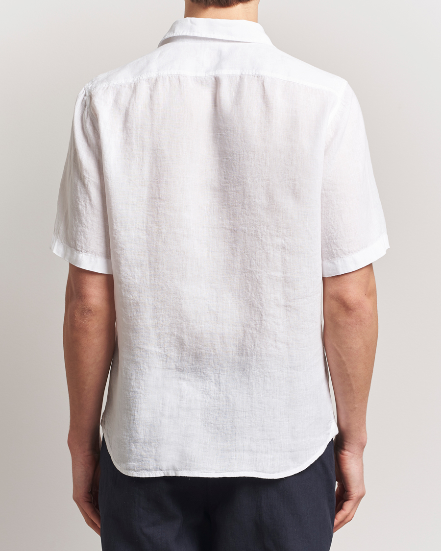 Herr | Skjortor | BOSS ORANGE | Rash Linen Short Sleeve Shirt White