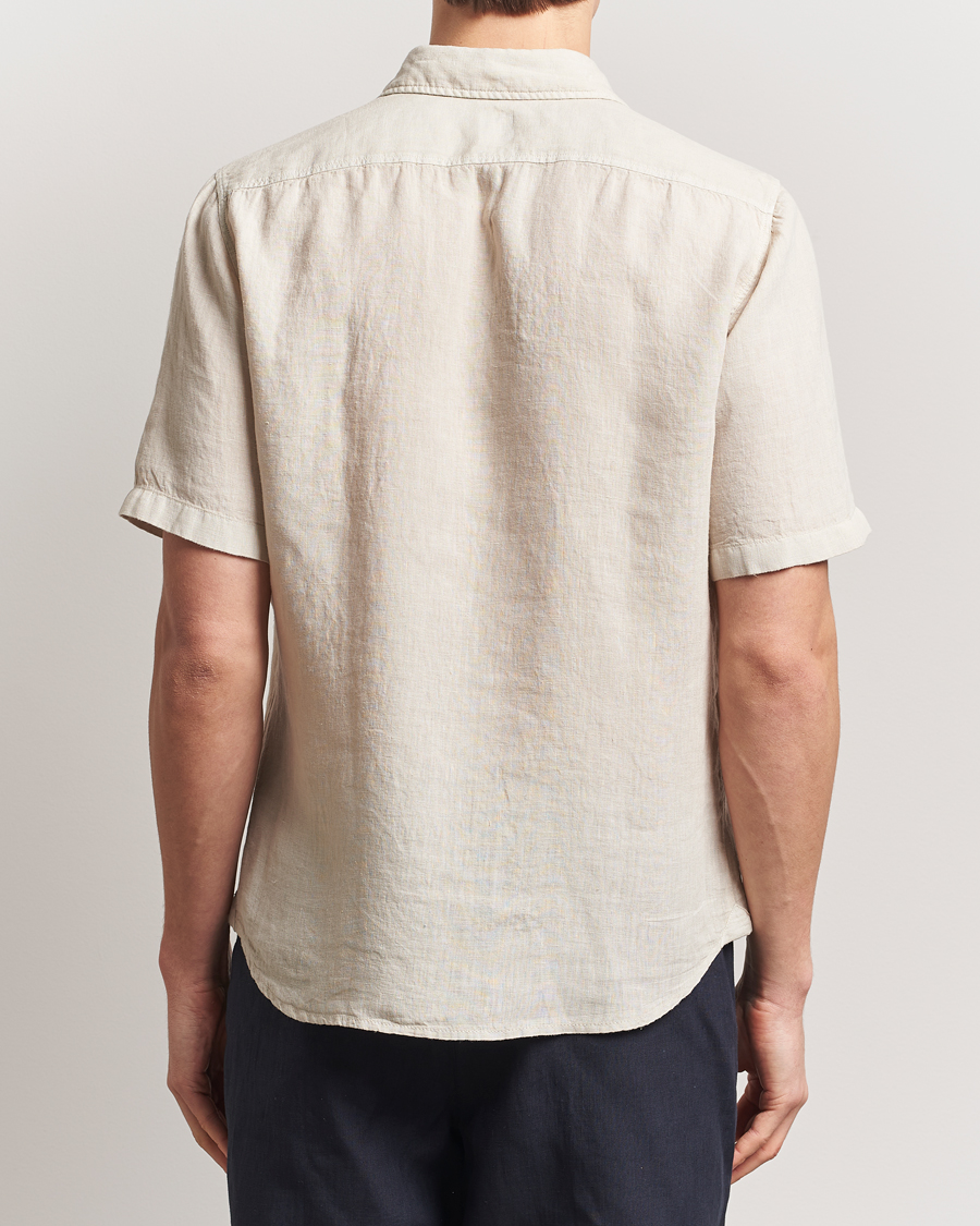 Herr | Skjortor | BOSS ORANGE | Rash Linen Short Sleeve Shirt Light Beige
