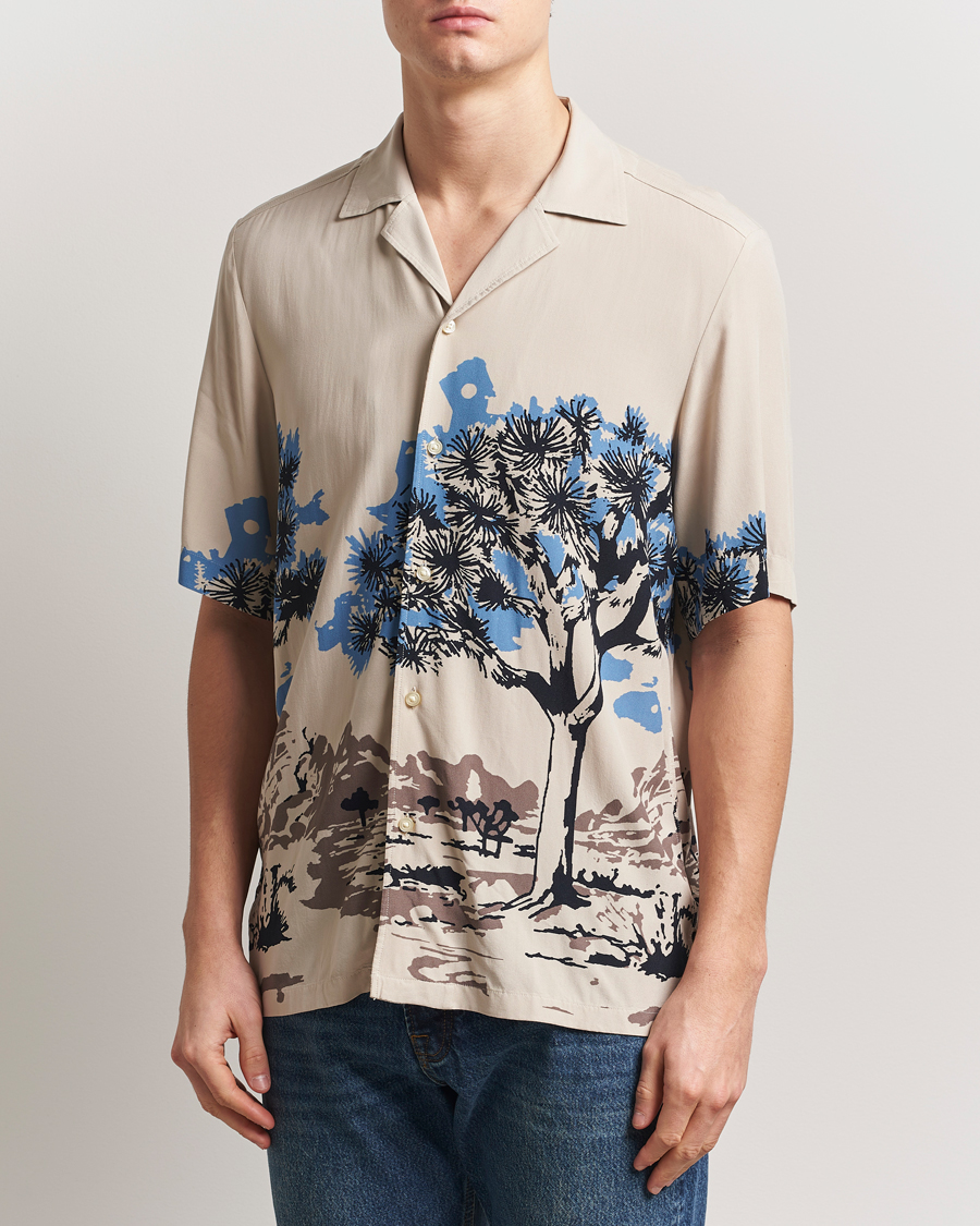 Herr | Skjortor | BOSS ORANGE | Rayer Printed Short Sleeve Shirt Light Beige