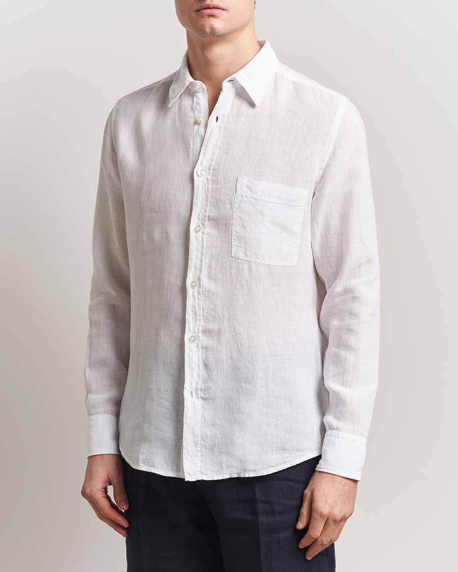 Herr | Skjortor | BOSS ORANGE | Relegant Linen Shirt White