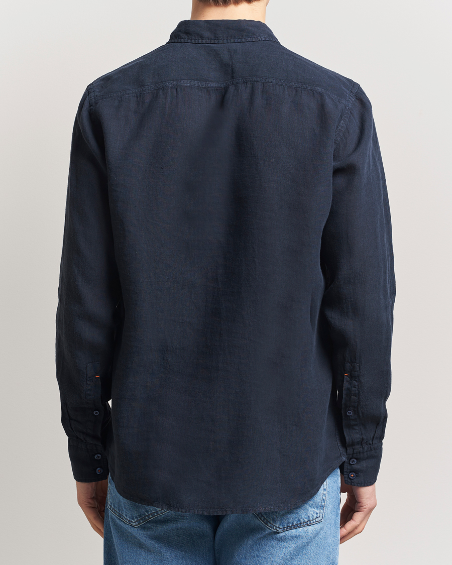 Herr | Skjortor | BOSS ORANGE | Relegant Linen Shirt Dark Blue