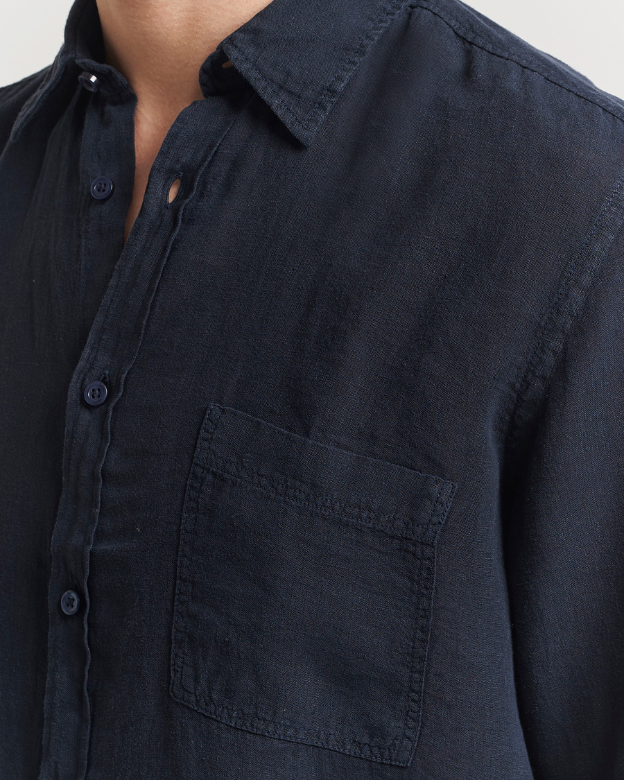 Herr | Skjortor | BOSS ORANGE | Relegant Linen Shirt Dark Blue