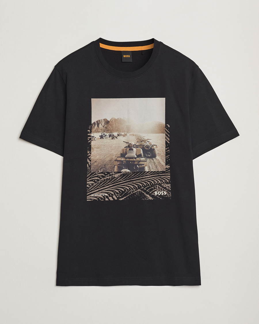 Herr | T-Shirts | BOSS ORANGE | Dunetrace Printed Crew Neck T-Shirt Black