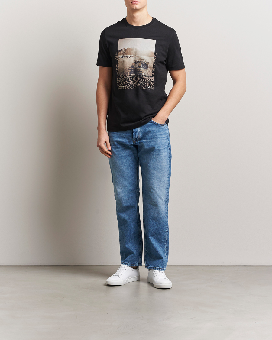 Herr | T-Shirts | BOSS ORANGE | Dunetrace Printed Crew Neck T-Shirt Black