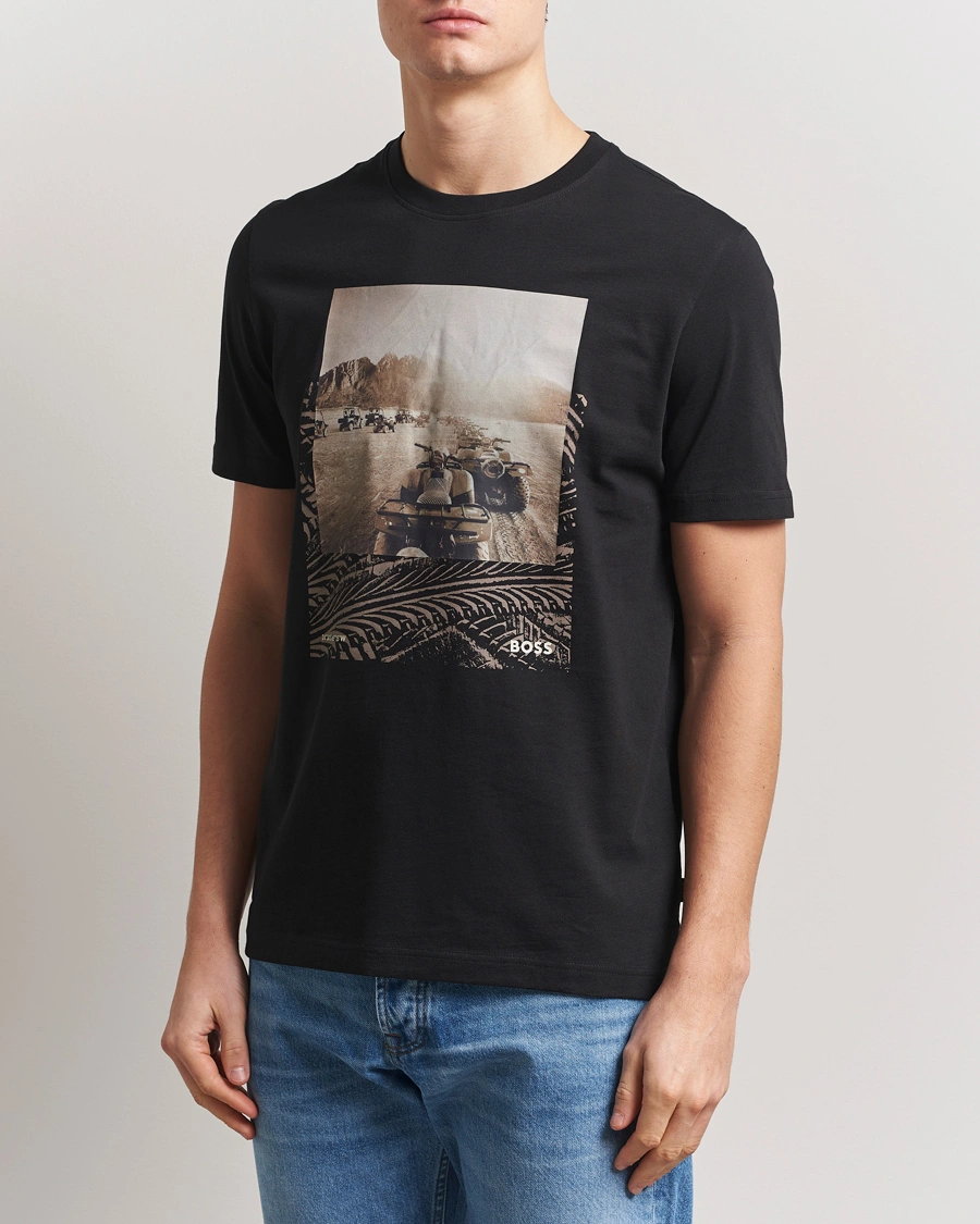 Herr | T-Shirts | BOSS ORANGE | Dunetrace Printed Crew Neck T-Shirt Black