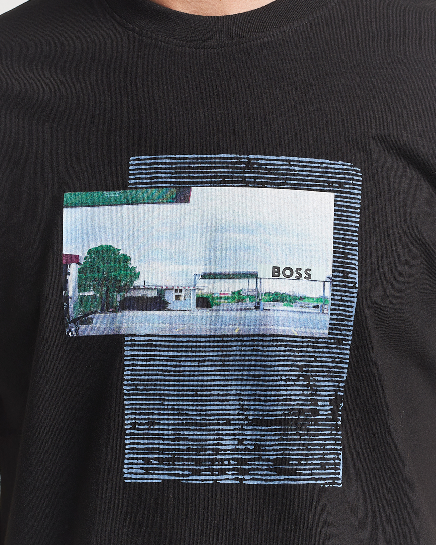 Herr | T-Shirts | BOSS ORANGE | On The Way Printed Crew Neck T-Shirt Black