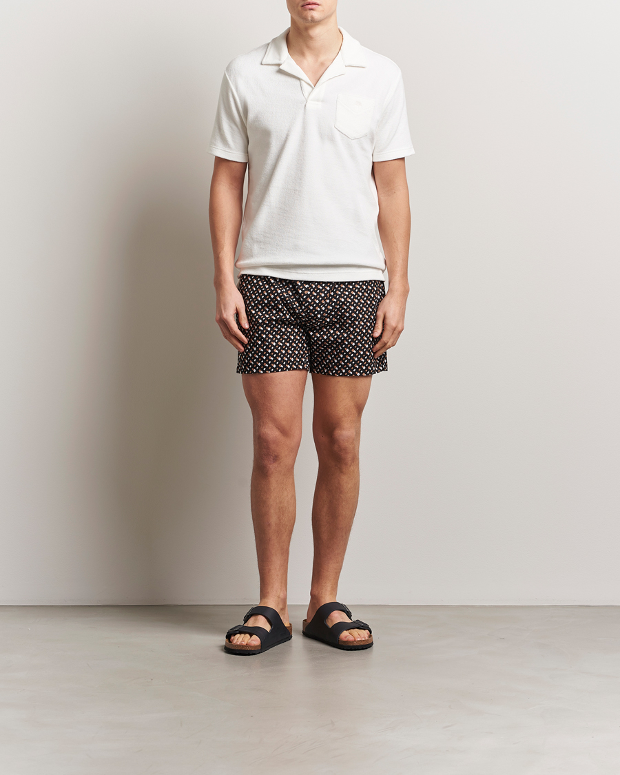 Herr | Badbyxor | BOSS BLACK | Manu Monogram Swimshorts Black