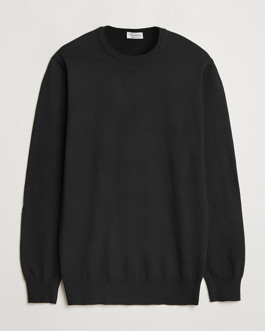 Herr | Tröjor | Morgano | Supersoft Egyptian Cotton Crew Neck Black