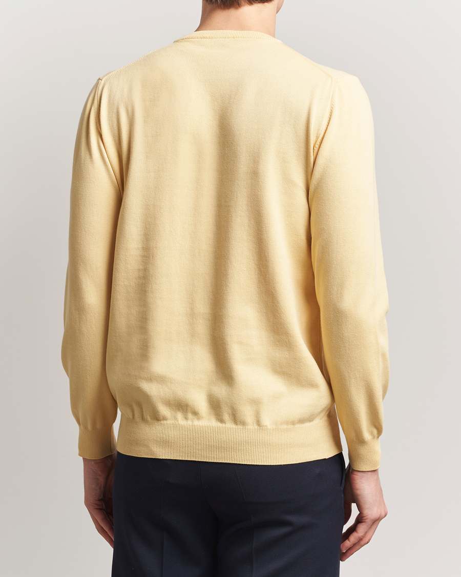 Herr | Tröjor | Morgano | Supersoft Egyptian Cotton Crew Neck Light Yellow