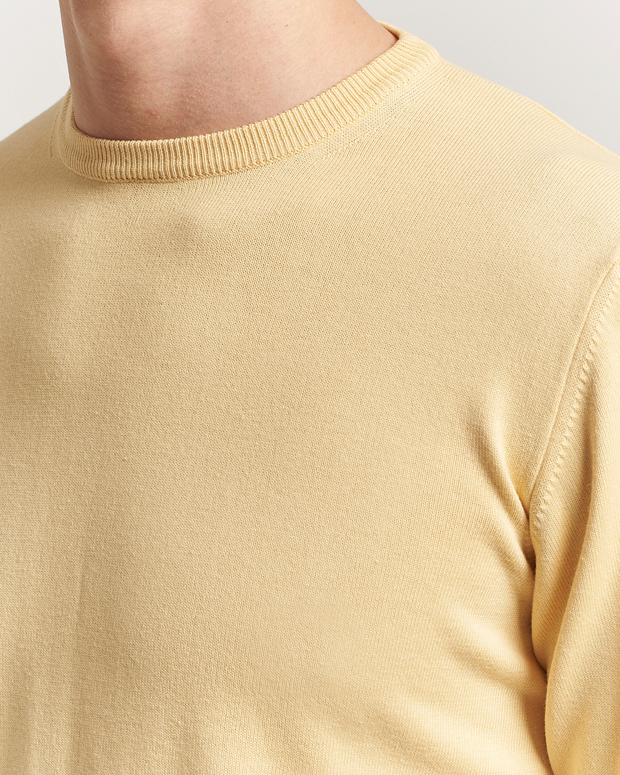 Herr | Tröjor | Morgano | Supersoft Egyptian Cotton Crew Neck Light Yellow