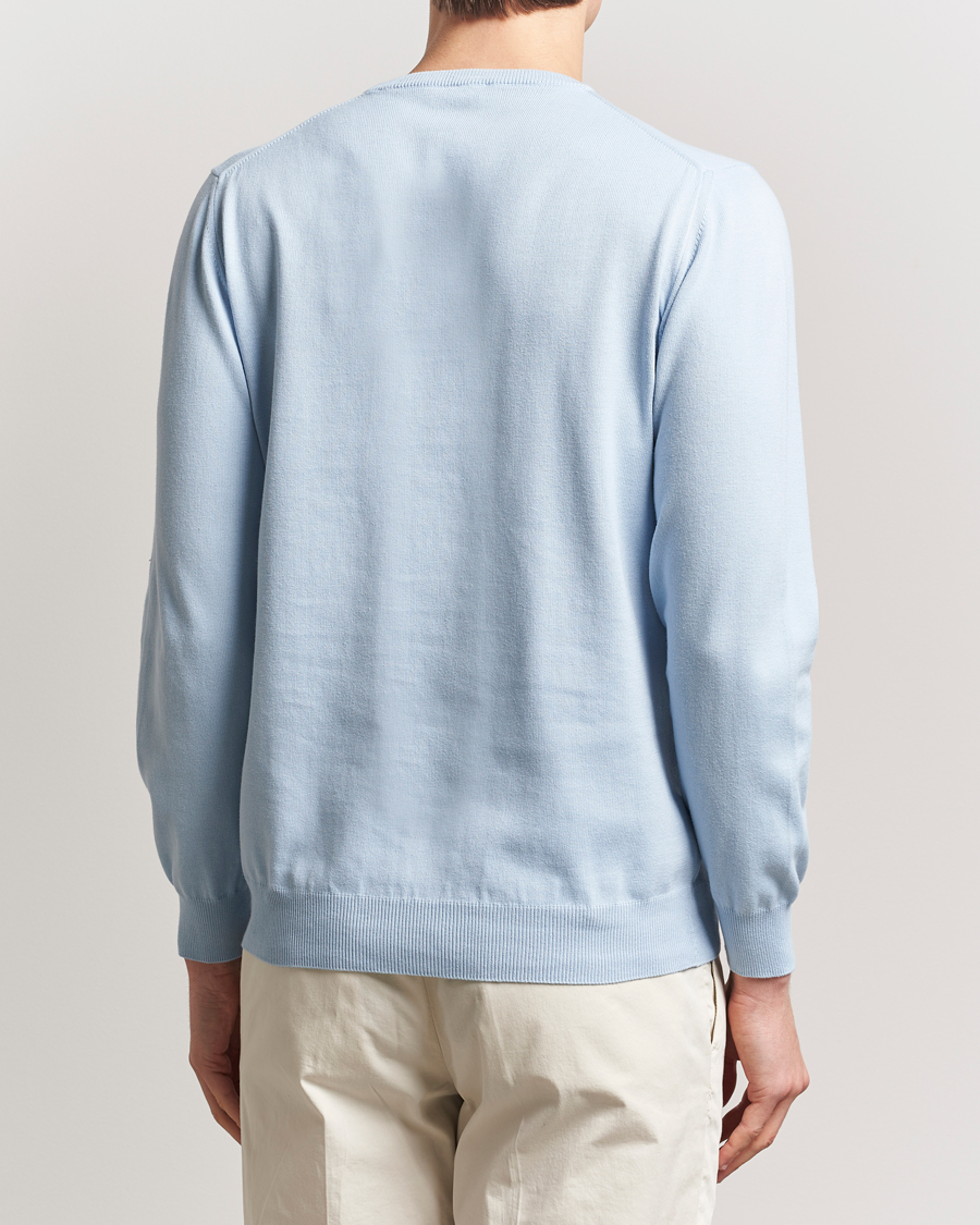 Herr | Tröjor | Morgano | Supersoft Egyptian Cotton Crew Neck Light Blue
