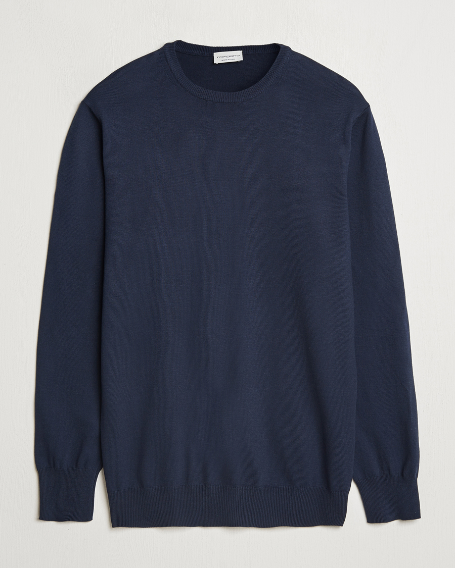 Herr | Tröjor | Morgano | Supersoft Egyptian Cotton Crew Neck Navy