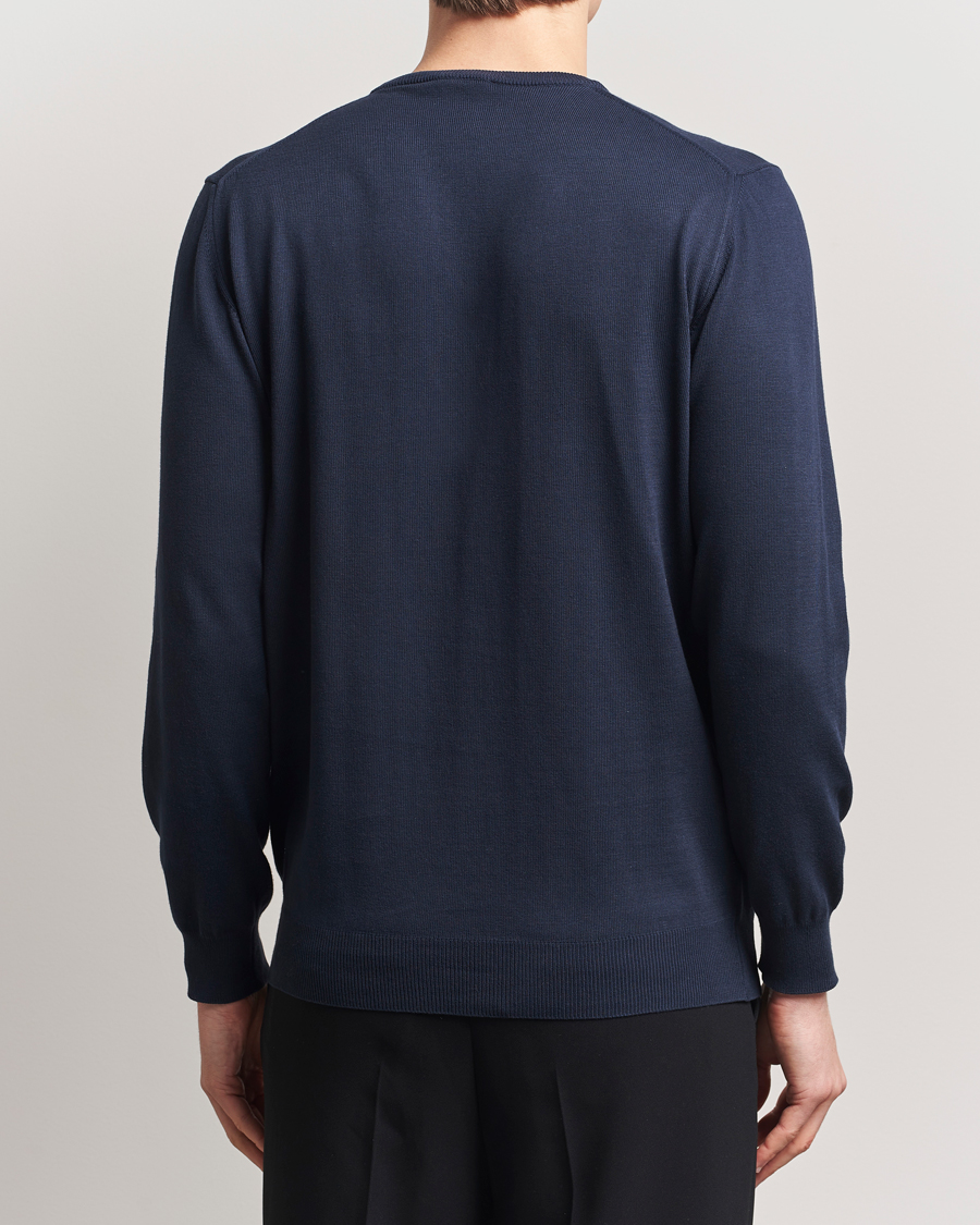 Herr | Tröjor | Morgano | Supersoft Egyptian Cotton Crew Neck Navy