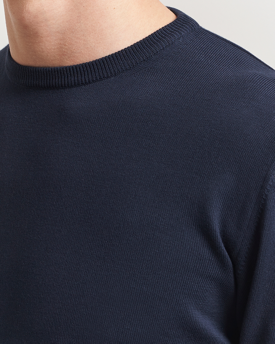 Herr | Tröjor | Morgano | Supersoft Egyptian Cotton Crew Neck Navy