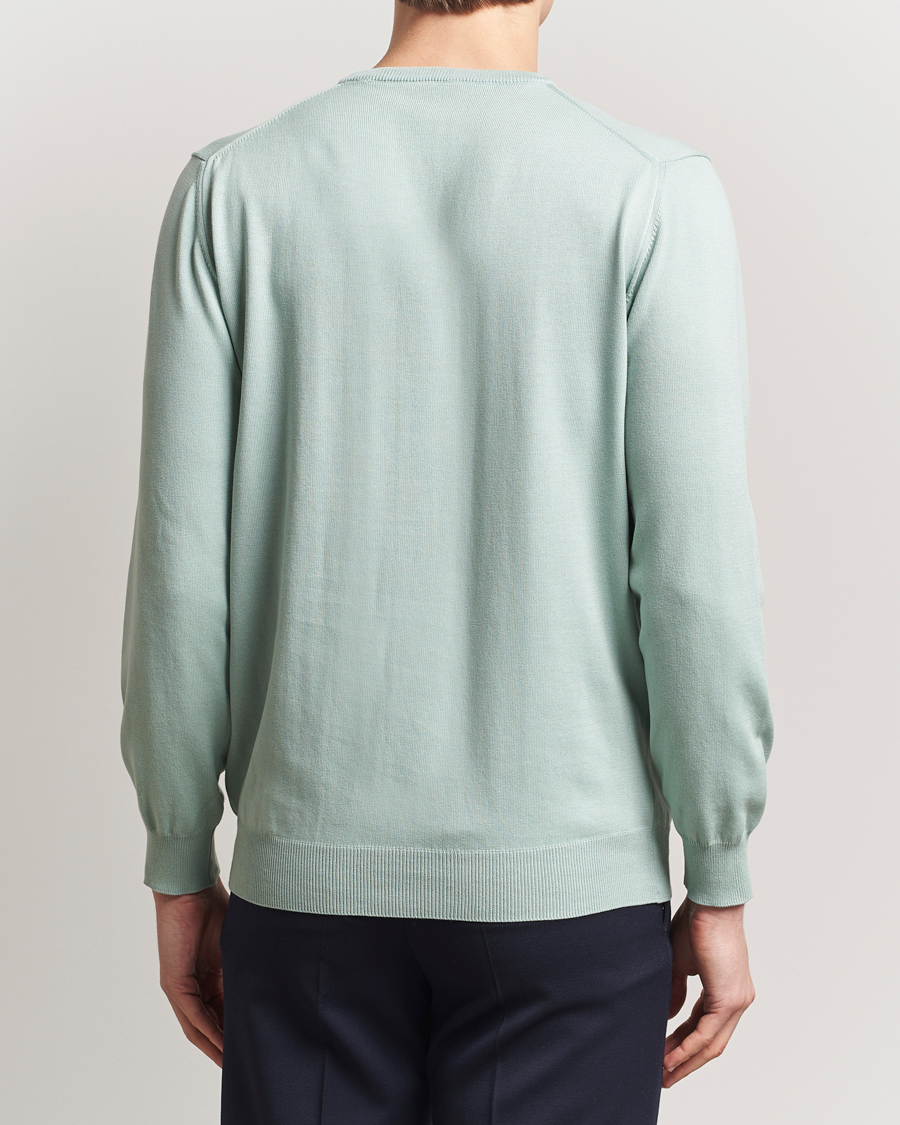 Herr | Tröjor | Morgano | Supersoft Egyptian Cotton Crew Neck Light Green