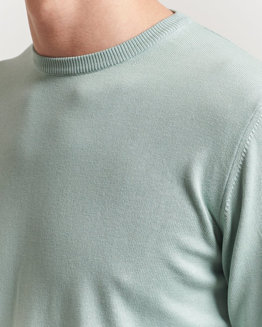 Herr | Tröjor | Morgano | Supersoft Egyptian Cotton Crew Neck Light Green