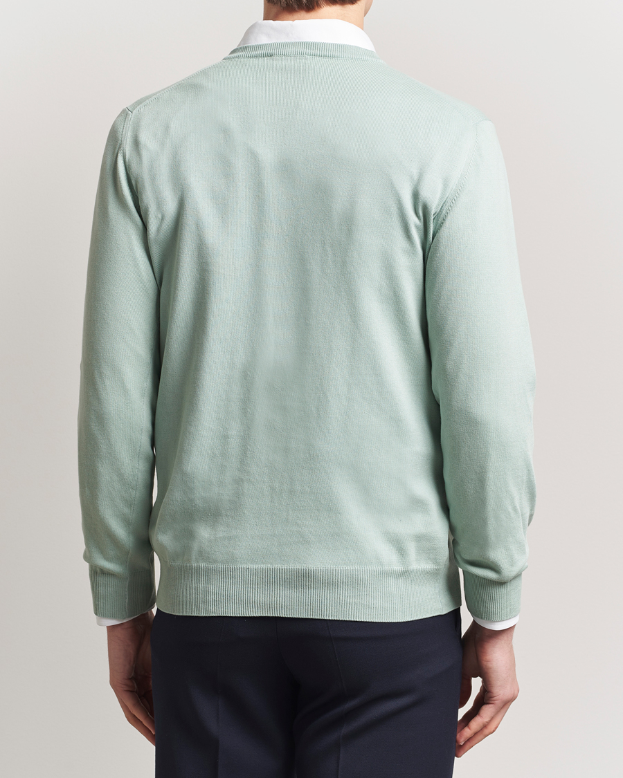Herr | Tröjor | Morgano | Supersoft Egyptian Cotton V-Neck Light Green