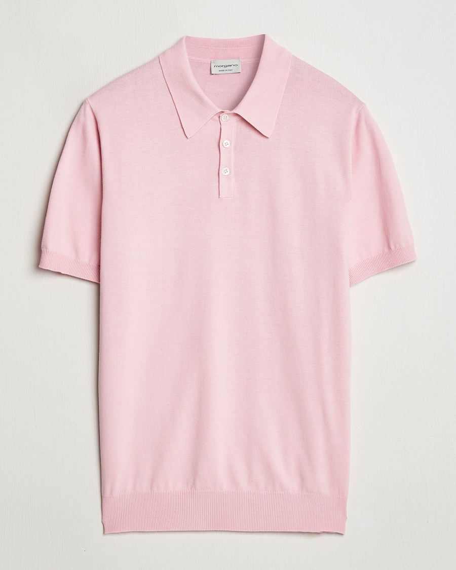 Herr | Pikéer | Morgano | Supersoft Egyptian Cotton Polo Light Pink