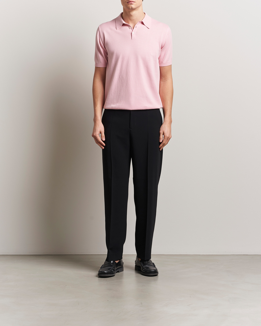 Herr | Pikéer | Morgano | Supersoft Egyptian Cotton Polo Light Pink