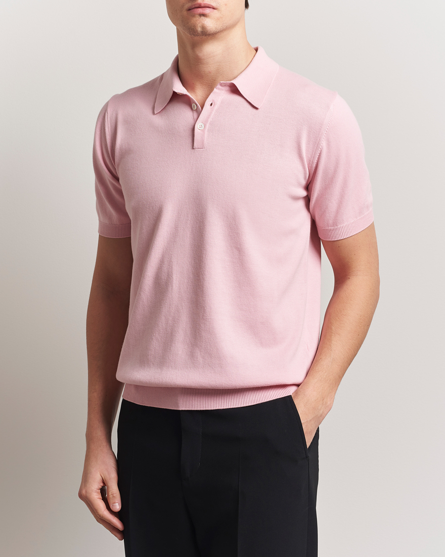 Herr | Pikéer | Morgano | Supersoft Egyptian Cotton Polo Light Pink