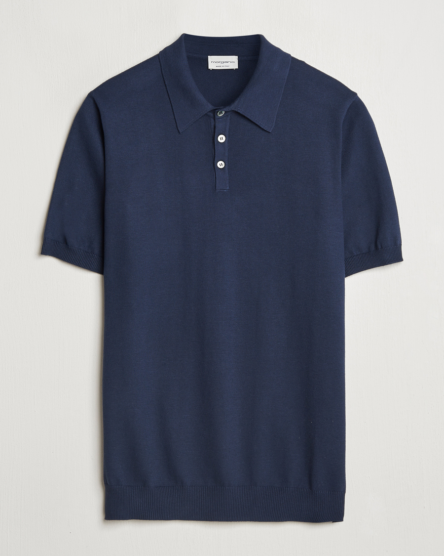 Herr | Pikéer | Morgano | Supersoft Egyptian Cotton Polo Navy