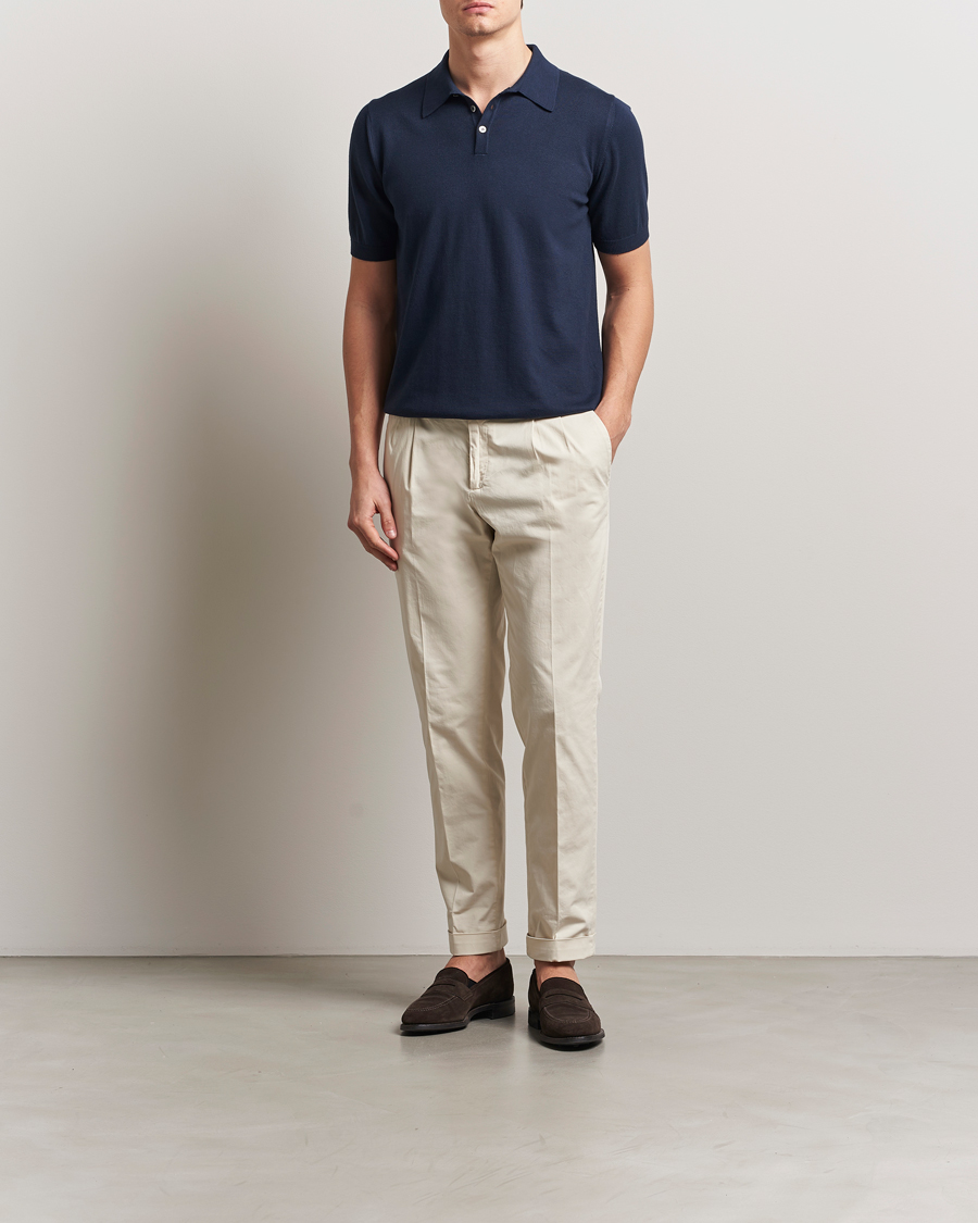 Herr | Pikéer | Morgano | Supersoft Egyptian Cotton Polo Navy