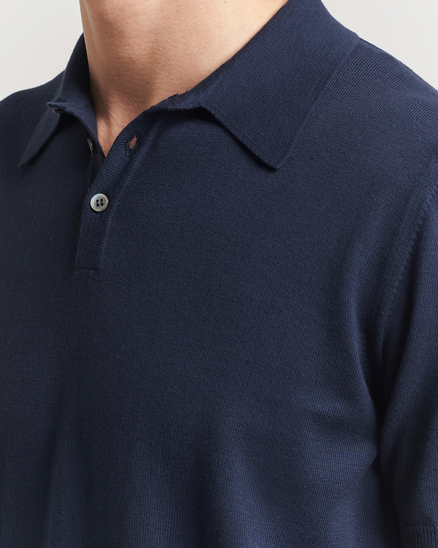 Herr | Pikéer | Morgano | Supersoft Egyptian Cotton Polo Navy