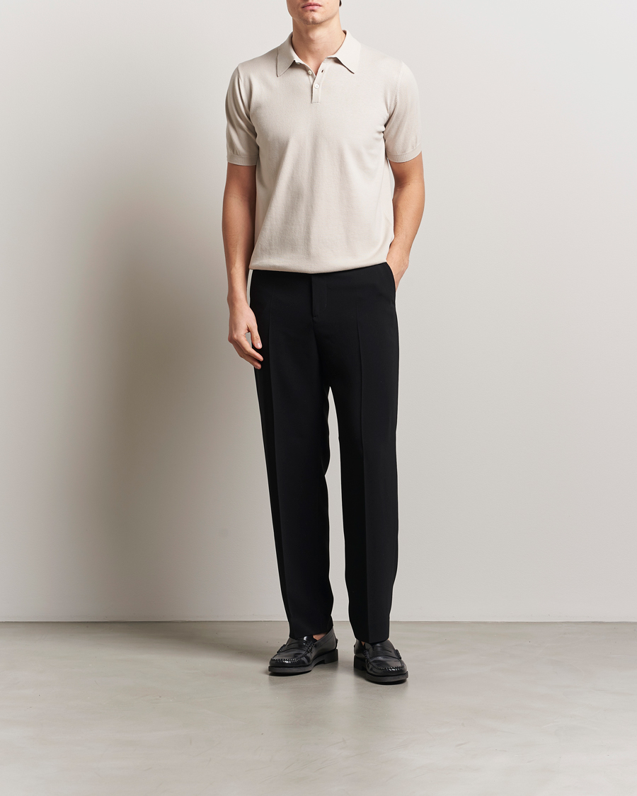 Herr | Pikéer | Morgano | Supersoft Egyptian Cotton Polo Light Beige