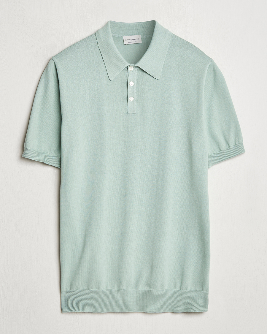 Herr | Pikéer | Morgano | Supersoft Egyptian Cotton Polo Light Green