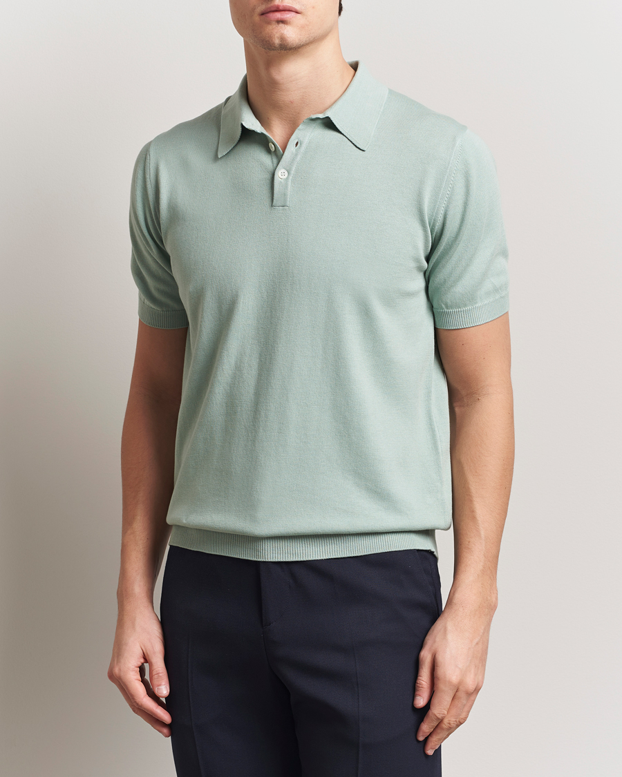 Herr | Pikéer | Morgano | Supersoft Egyptian Cotton Polo Light Green