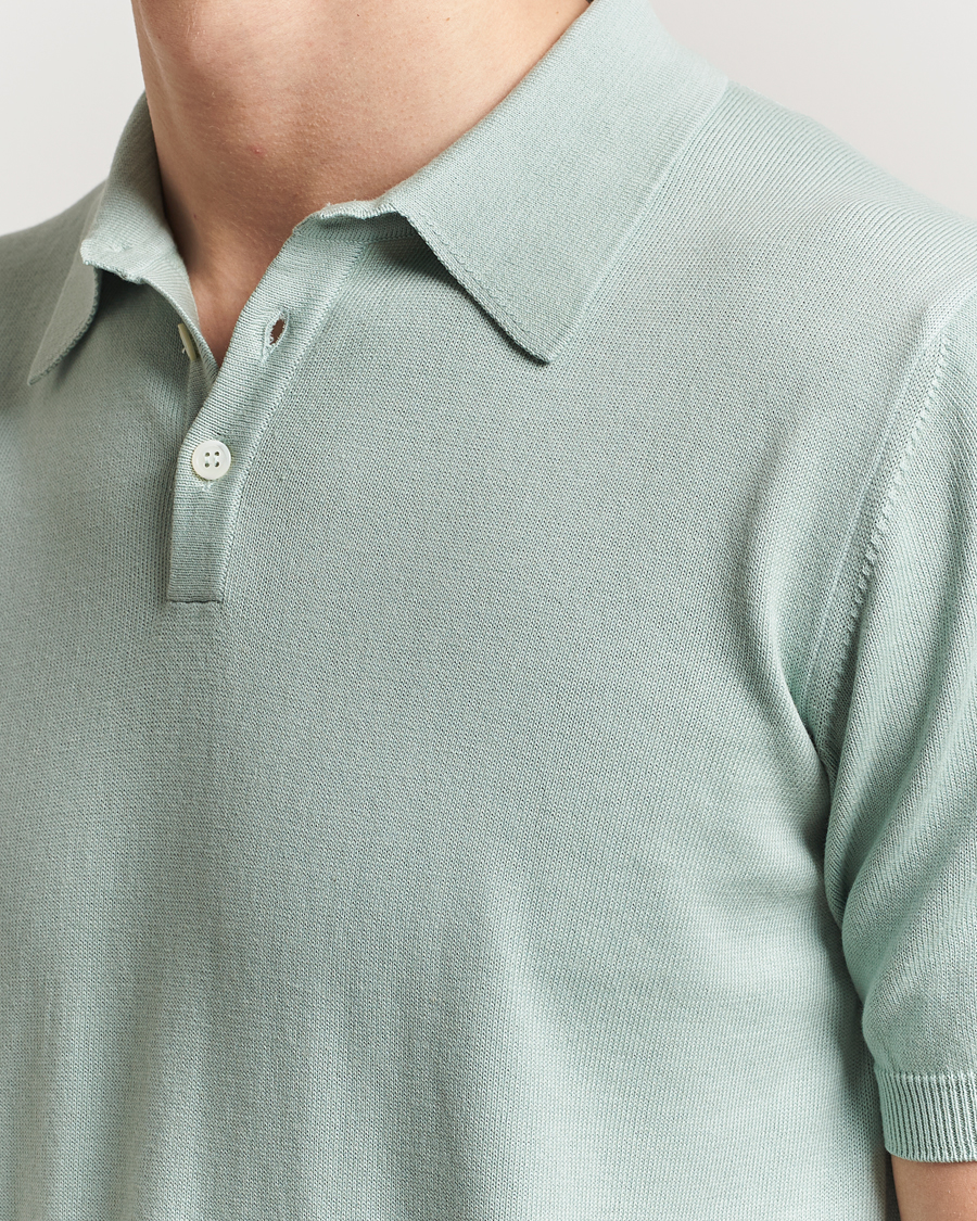 Herr | Pikéer | Morgano | Supersoft Egyptian Cotton Polo Light Green