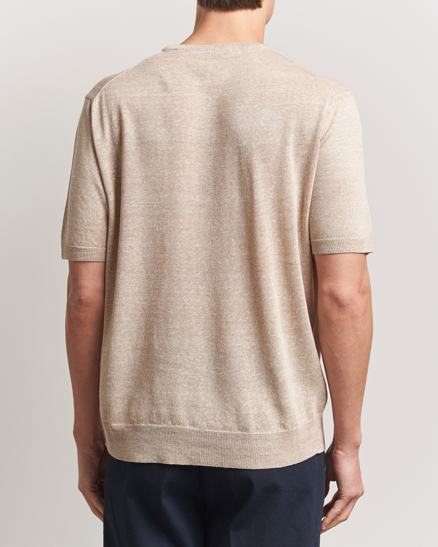 Herr | T-Shirts | Morgano | Linen/Cotton T-Shirt Beige