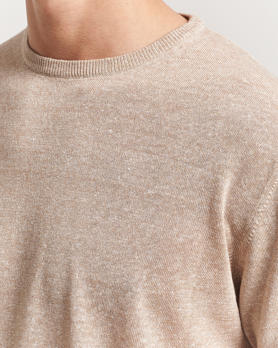 Herr | T-Shirts | Morgano | Linen/Cotton T-Shirt Beige
