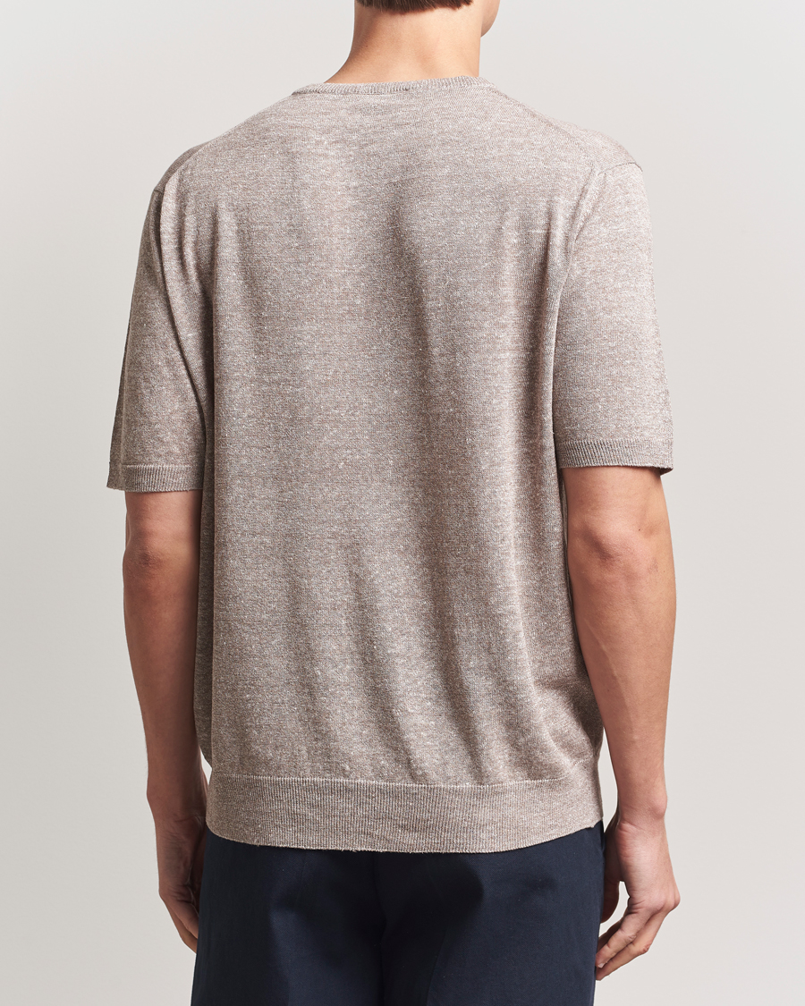 Herr | T-Shirts | Morgano | Linen/Cotton T-Shirt Brown