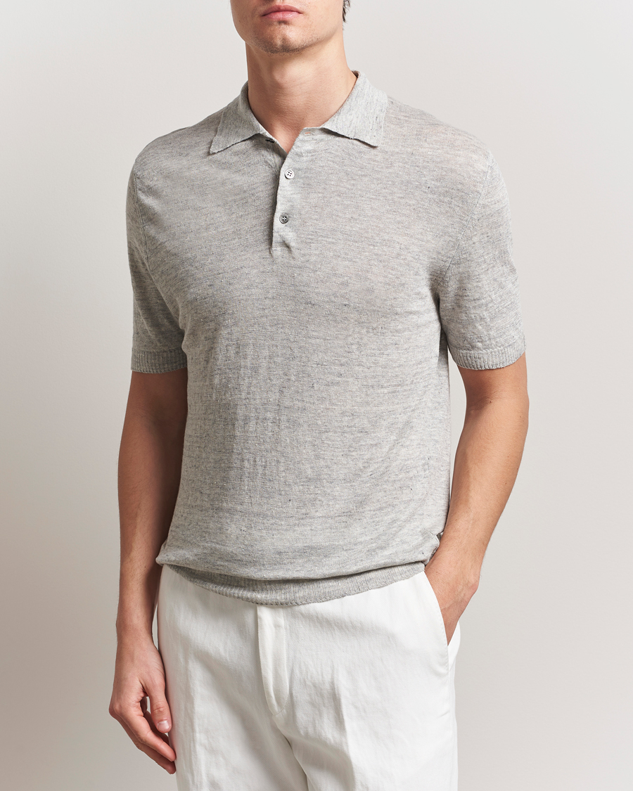 Herr | Pikéer | Morgano | Linen Polo Grey