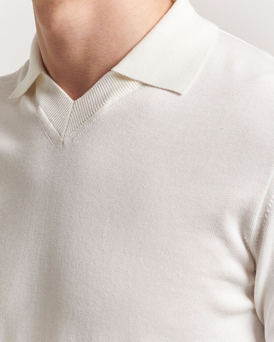 Herr | Pikéer | Morgano | Knitted Organic Cotton Polo White