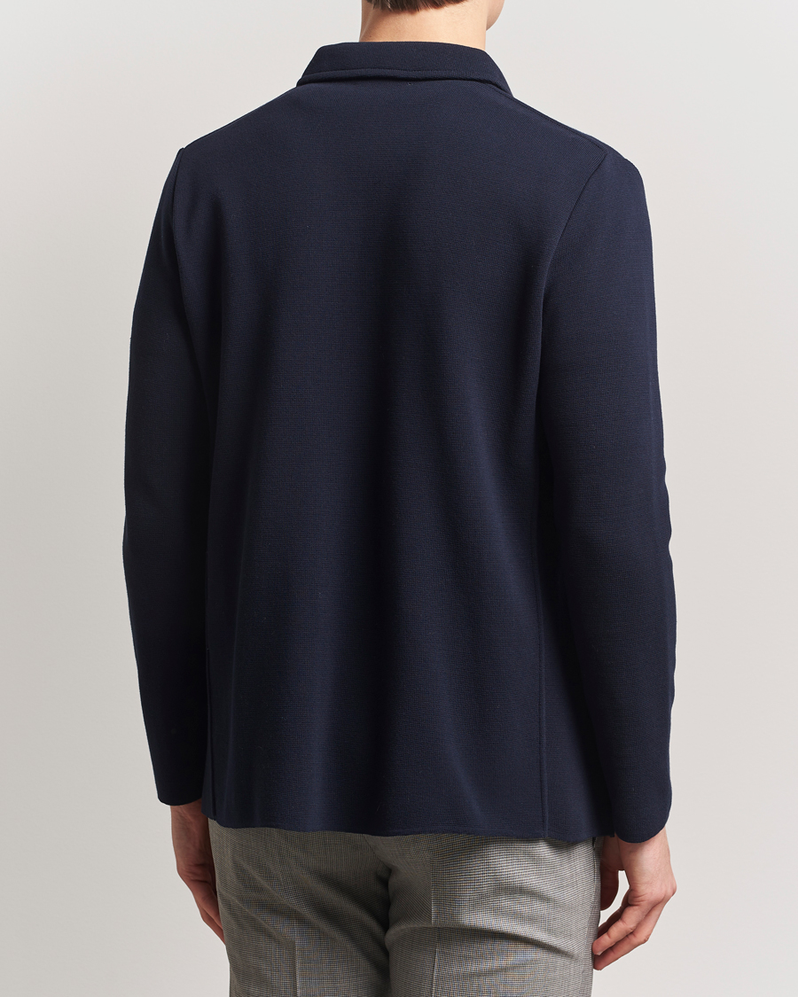 Herr | Kavajer | Lardini | Knitted Pocket Shirt Jacket Navy