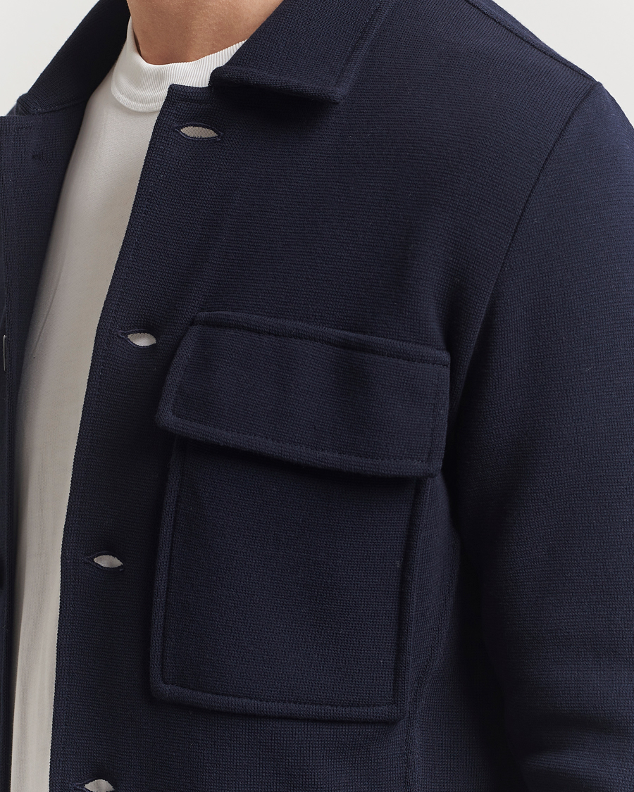 Herr | Kavajer | Lardini | Knitted Pocket Shirt Jacket Navy
