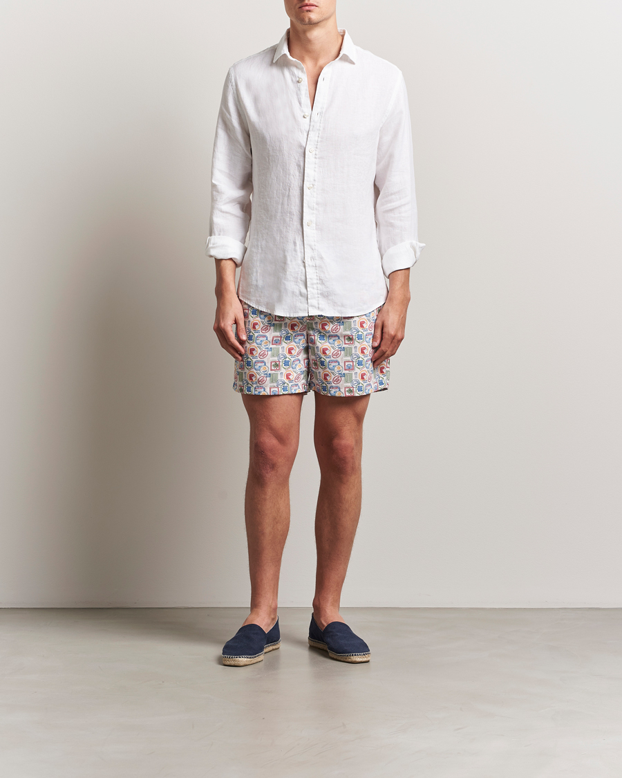 Herr | Badbyxor | Ripa Ripa | Printed Swimshorts Off White