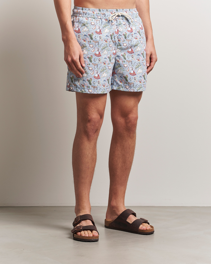 Herr | Badbyxor | Ripa Ripa | Printed Swimshorts Blue