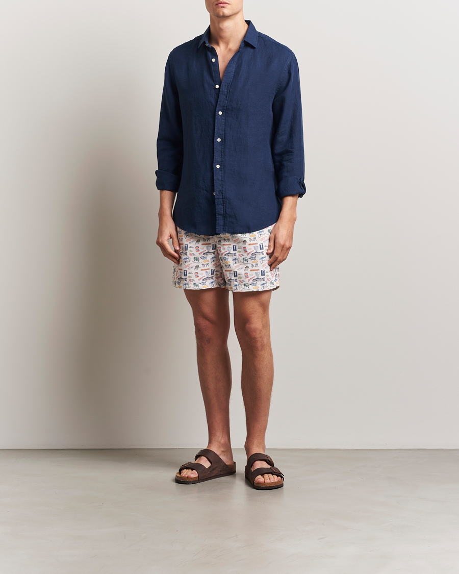 Herr | Badbyxor | Ripa Ripa | Printed Swimshorts Off White